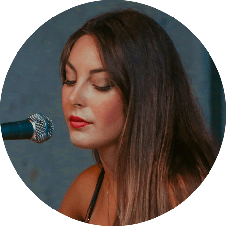 Woman in Front of Microphone Woman in Front of Microphone